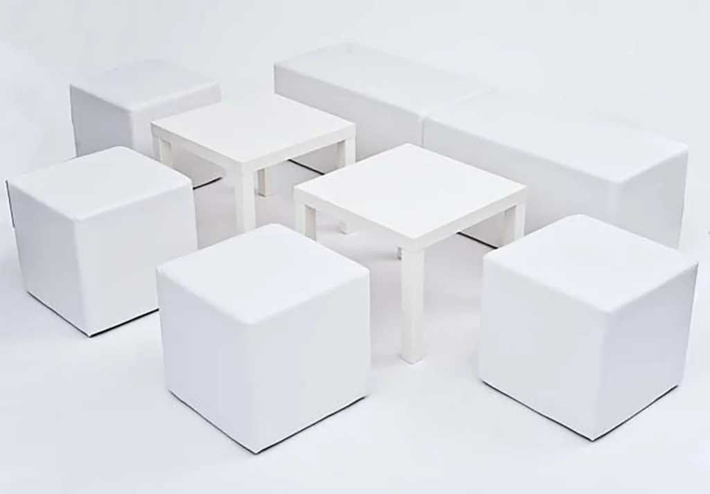 Lounge Set "Cube" weiß mieten | Loungeset