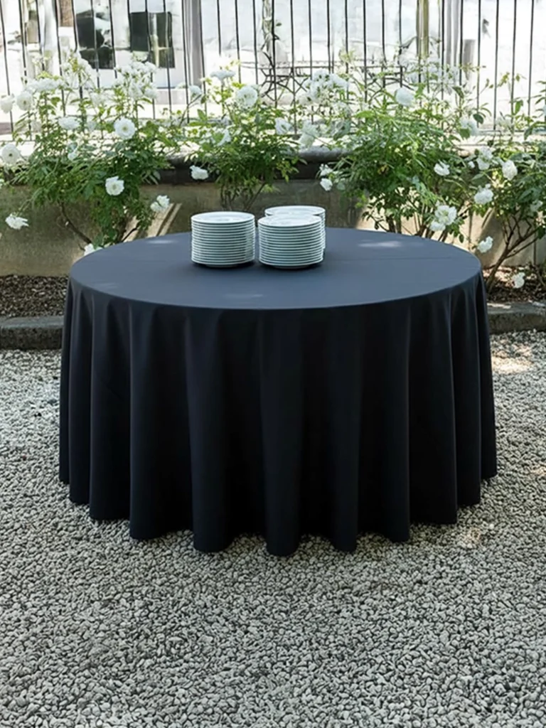 Buffetisch rund "Gala schwarz" für Ihr Event mieten