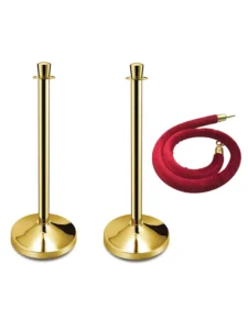Goldene Kordelständer mit Samtkordeln mieten