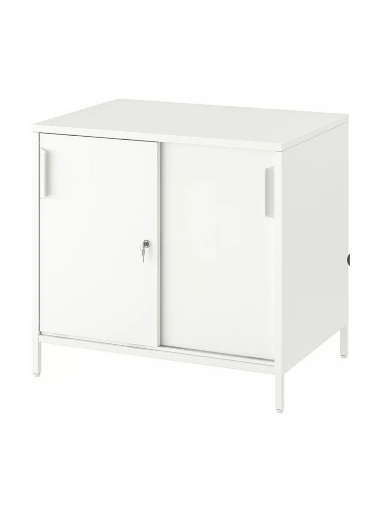 Abschließbares Büro-Sideboard weiß mieten | ambiente