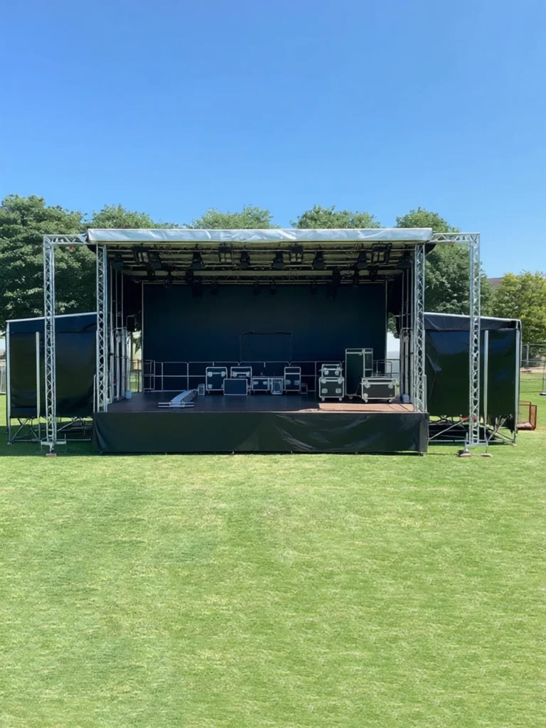 Stagemobil 48 m² mit PA Side Wings mieten