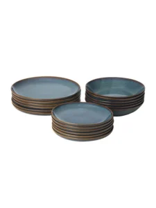Tellerset „Glade blau“ mieten | Steingut-Optik