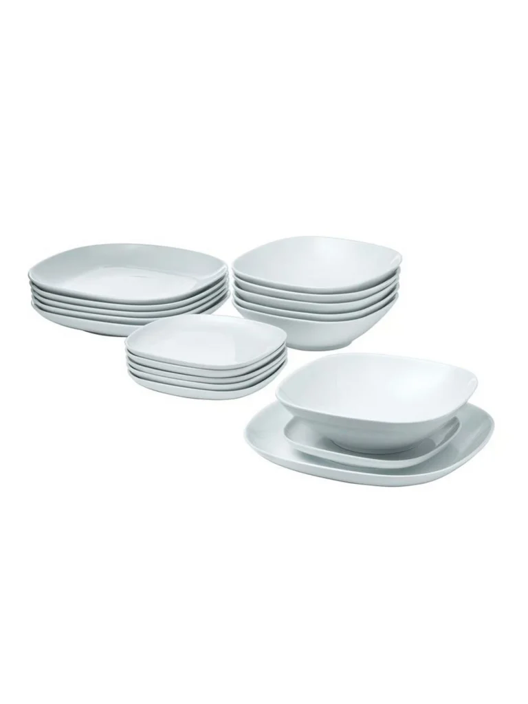 Tellerset „white“ mieten | 18-teilig in Weiß